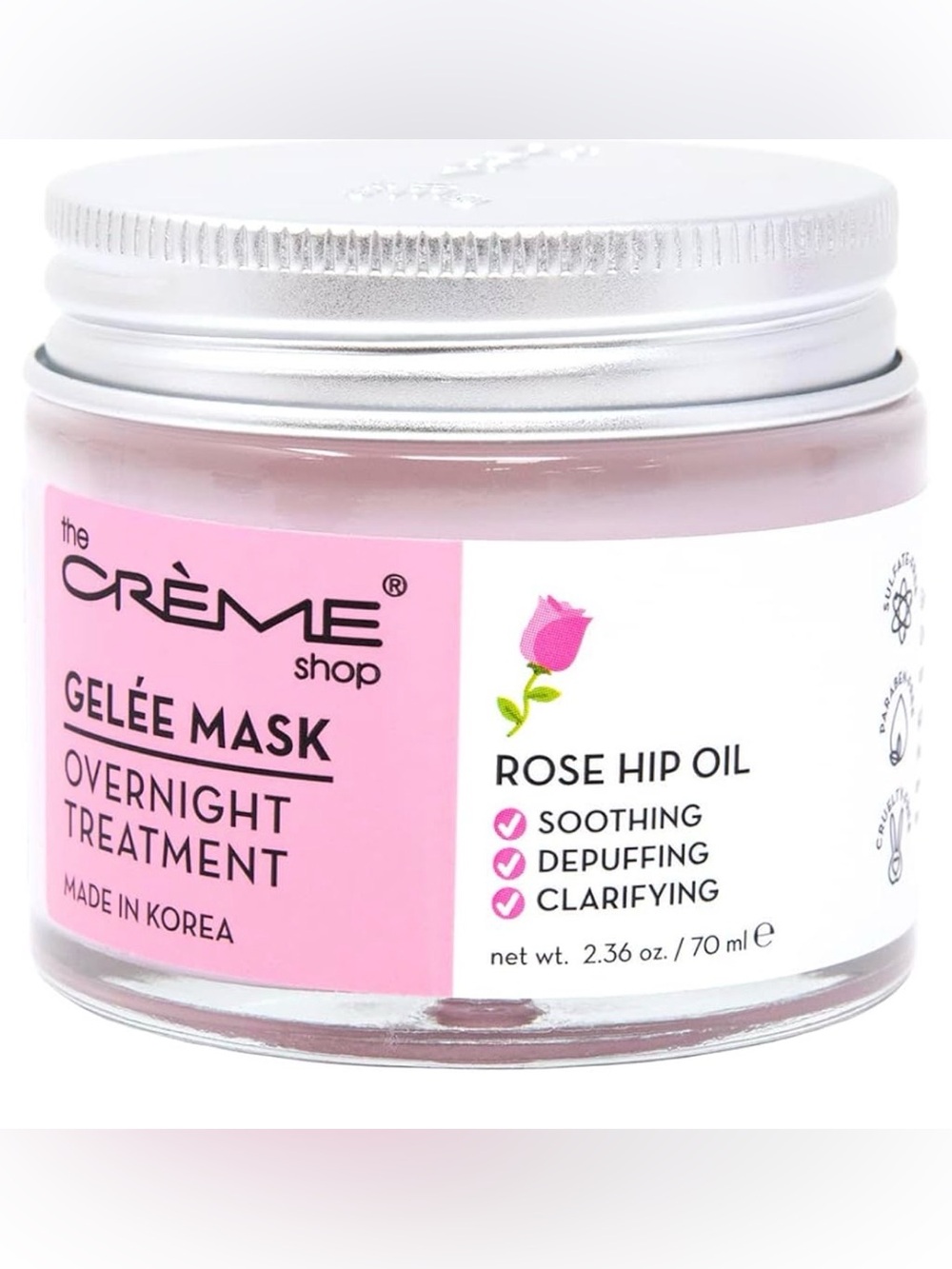The Crème Shop Gelée Mask Overnight Treatment containing Rose Hip Oil.